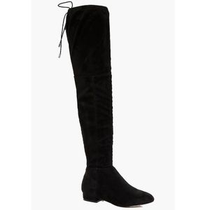 Flat Tie Back Thigh High Boot